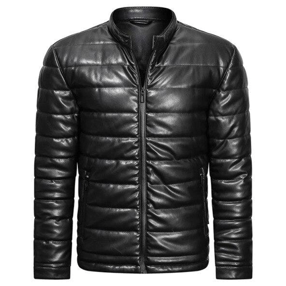 Puffer Leather Jacket