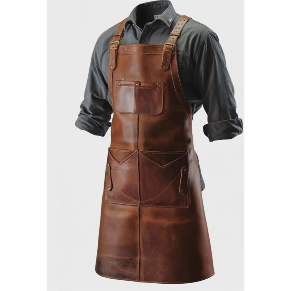 Tan Leather Apron For Chef