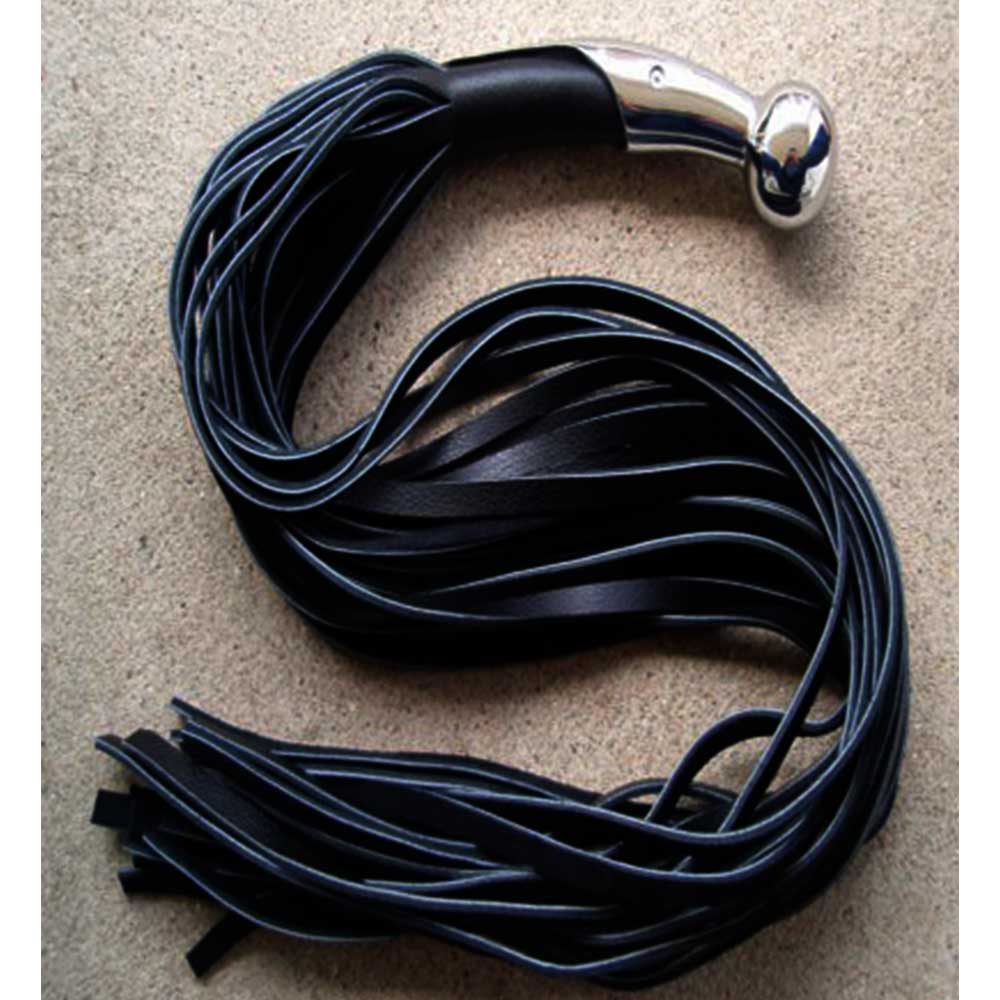 Stainless Steel Handle Leather Flogger