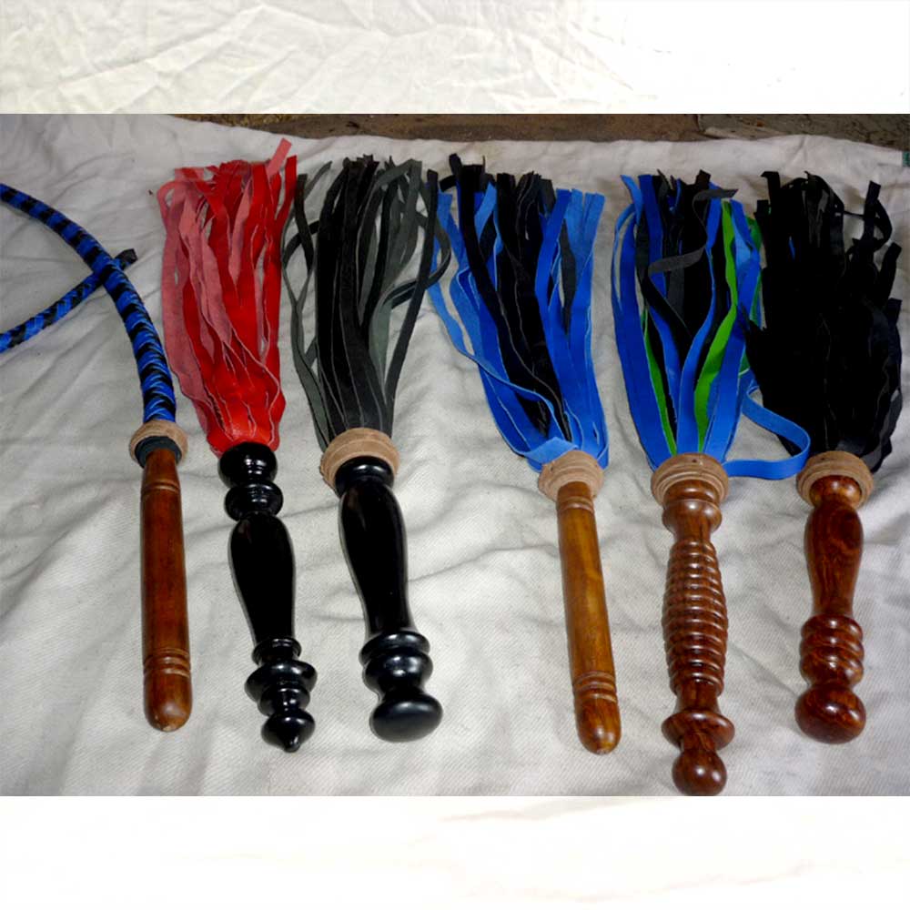 Wooden Handle Leather Flogger